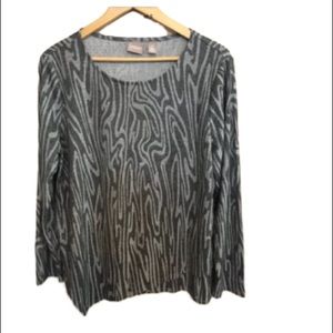 Chico’s zebra stripe sweater vanity size 2